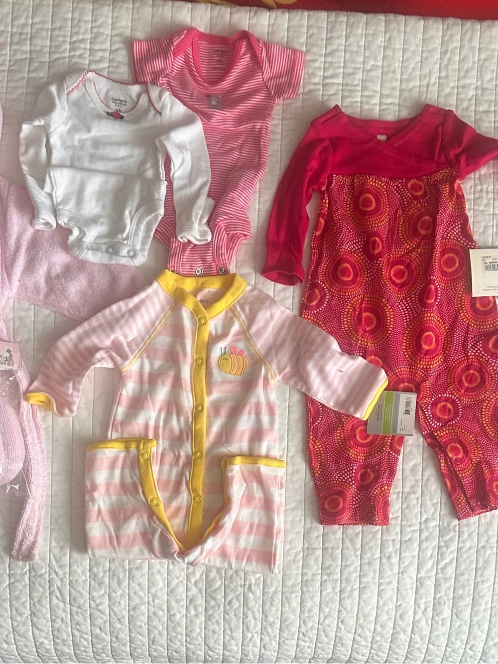 NWT Baby Girl Clothing Lot Size 0-3M Tea Collection Puma Carters Bathrobe 7pc